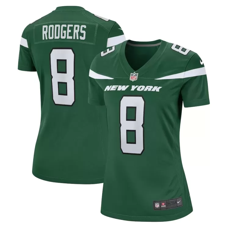 Women's Aaron Rodgers Jersey - New York Jets Nike in Green