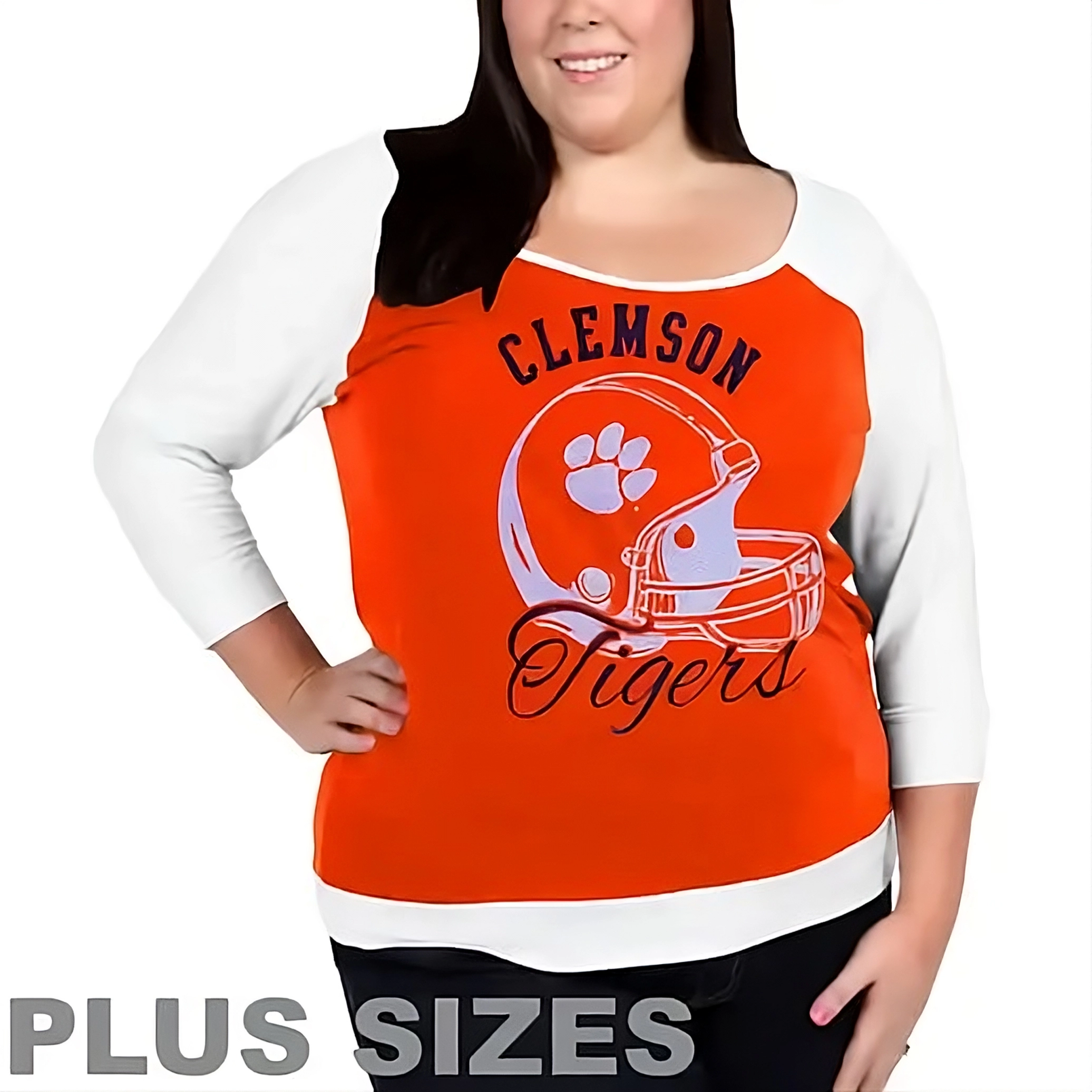 Plus Size Clemson Tee Shirt - Long Sleeve