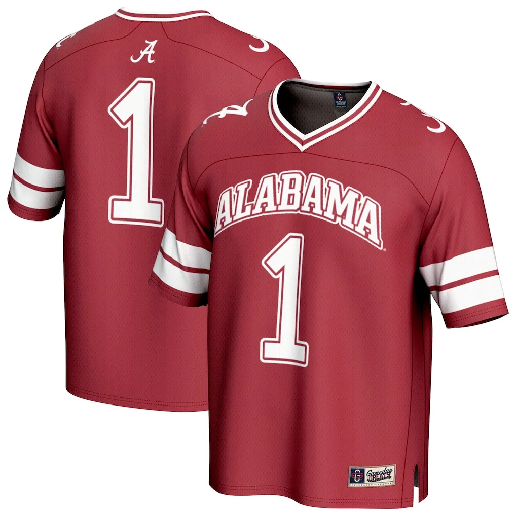 Women's Alabama Jersey - Red with White Numbers and Lettering