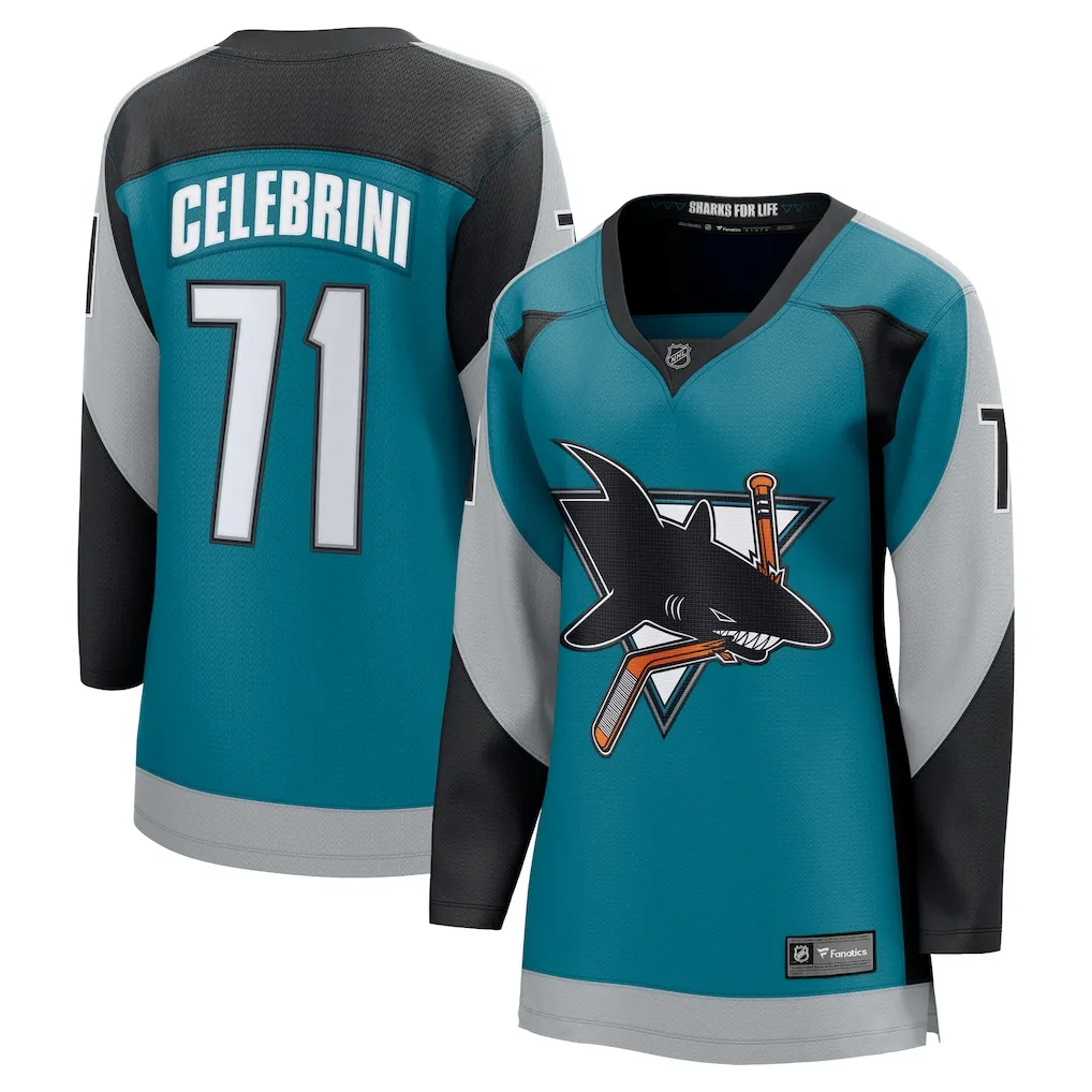 Women's San Jose Sharks Macklin Celebrini Jersey by Fanatics
